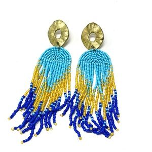 New Free People Beaded Bohemian Drop Earrings